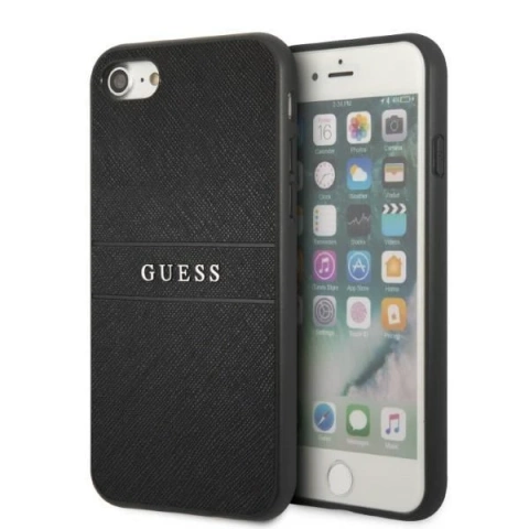 Guess GUHCI8PSASBBK case for Apple iPhone 7/8 SE 2020 / SE 2022 black/black Saffiano Strap