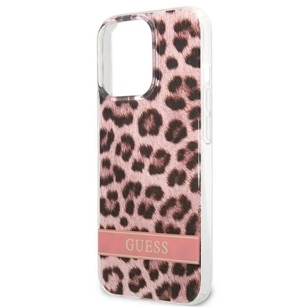 Guess GUHCP13LHSLEOP iPhone 13 Pro / 13 6.1" pink/pink hardcase Leopard