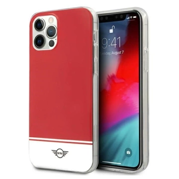 Pevné puzdro na telefón Stripe Collection pre iPhone 12 Pro Max červené/červené