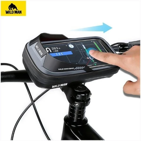 Wildman ES16 Fahrradrahmentasche Schwarz mit Telefonfenster 0,5L