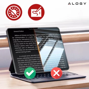 Matowe Szkło hartowane do Apple iPad Air 6 11" 2024 Alogy Matte Paper-Like Screen Protector z zestawem montażowym