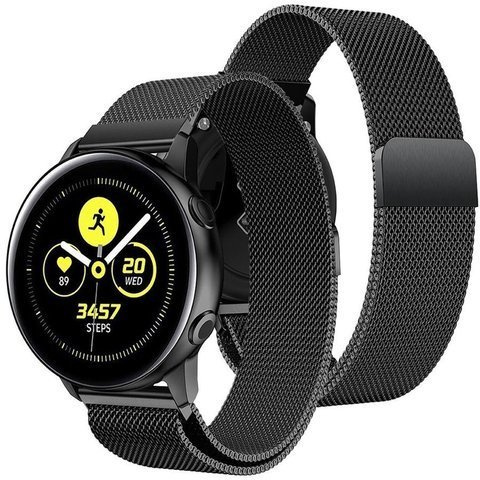 Milanese bracelet Alogy strap stainless steel for smartwatch 22mm Black