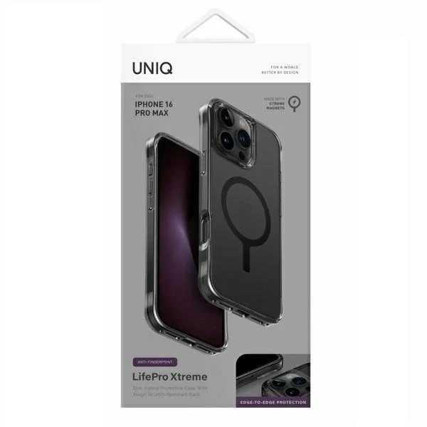 Etui UNIQ LifePro Xtreme для iPhone 16 Pro Max 6.9" Magclick Charging Szary/Smoked