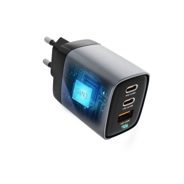 FORCELL F-ENERGY GaN III LCD Charger 2 x Type C USB A 70W Gray