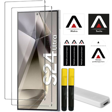 2x Загартоване скло для Samsung Galaxy S24 Ultra Screen Protector з УФ-лампою Glass 9H Glue Alogy