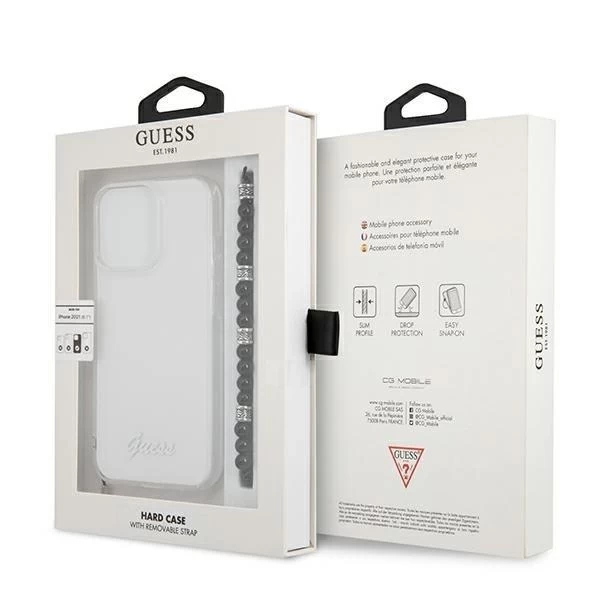 Guess GUHCP13LKPSBK iPhone 13 Pro / 13 6,1" Прозорий жорсткий чохол Black Pearl