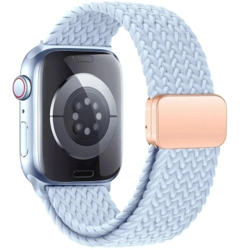 Nylonarmband für Apple Watch 4 / 5 / 6 / 7 / 8 / 9 / SE (38 / 40 / 41 mm) NylonMag Baby Blue