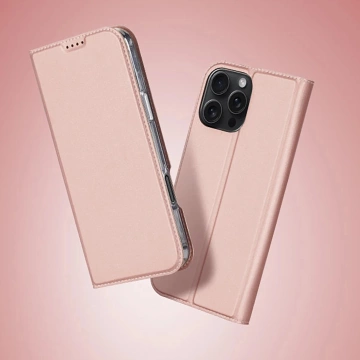 Ochranný kryt Dux Ducis Skin Pro pre iPhone 16 Pro Max ružový s flipom