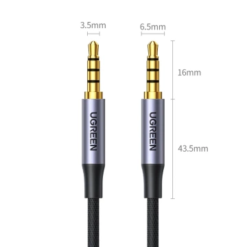 Kabel UGREEN kabel AUX mini jack 3,5 mm - mini jack 3,5 mm 2 m černý (AV183)