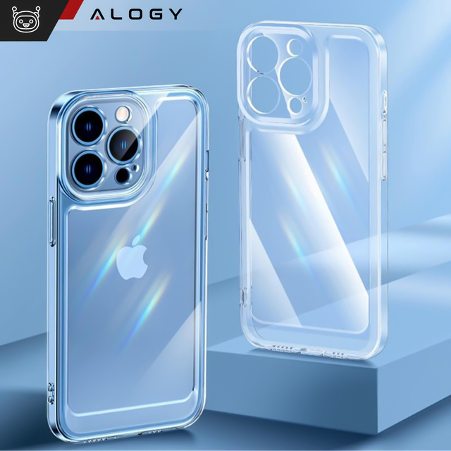 Etui do iPhone 15 Pro obudowa Case silikonowe przezroczyste ochrona aparatu osłona obiektywów Alogy Slim