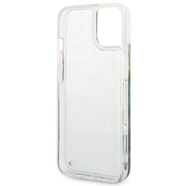 Etui Guess GUHCP14SLFLSB für Apple iPhone 14 6,1" niebieski/blue Hardcase Flower Liquid Glitter