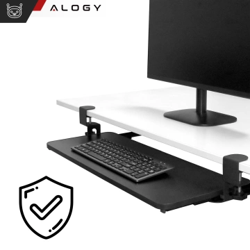 Alogy Desk Mount Mouse and Keyboard Holder Under Desk Stand Black