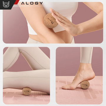 Cork ball Set of 2 ECO balls for muscle massage massager hard small Cork balls 6cm and 5.3cm Alog bag sport fitness Mat