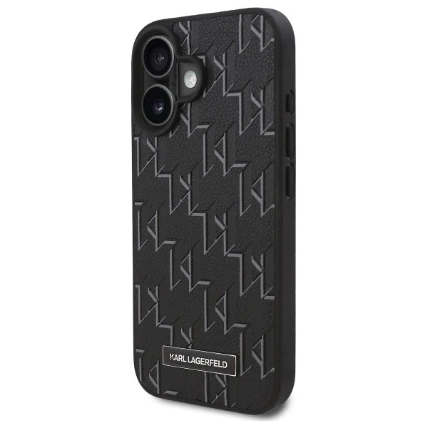 Karl Lagerfeld Hülle für iPhone 16 Plus 6,7" Schwarz Magsafe Hardcase Hot Stamp