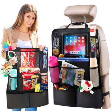 Organizér do auta na autosedačku, zádová opěrka, autosedačka, Alogy chránič na tablet, Černý, 2 držáky