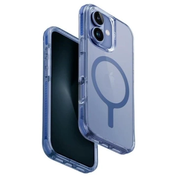 Etui UNIQ Combat do iPhone 16 6,1" Magclick Charging niebieski/perleťová modrá