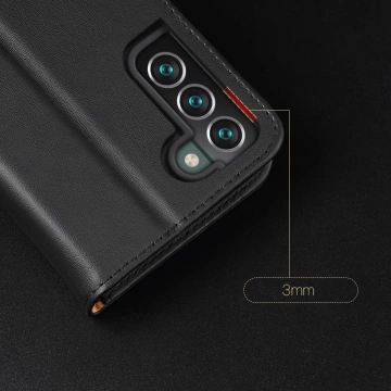 Dux Ducis Hivo Leather Flip Cover Originální kožená peněženka na karty a dokumenty Samsung Galaxy S22 (S22 Plus) červená