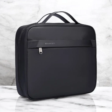 Bange Wasserdichte Kosmetiktasche 30x26x10 cm, faltbar, für Kosmetikzubehör, Reisen, Damen &amp; Herren, Schwarz