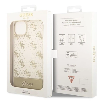 Etui Guess GUHCP14MHG4MHG для Apple iPhone 14 Plus 6,7" złoty/золотий твердий корпус 4G Pattern Script