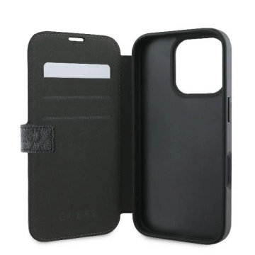 Guess 4G Metal Logo Book Case do iPhone 16 Pro 6,3″ – Black