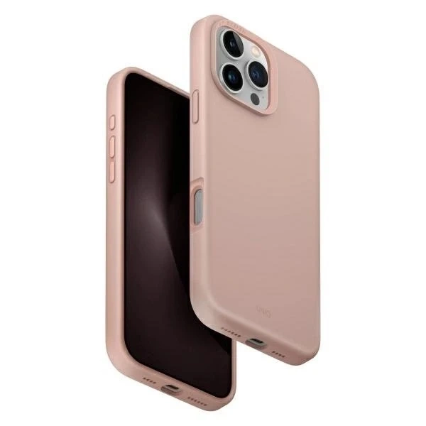 Etui UNIQ Lino Hue do iPhone 16 Pro Max MagClick Różowe Silikonowe