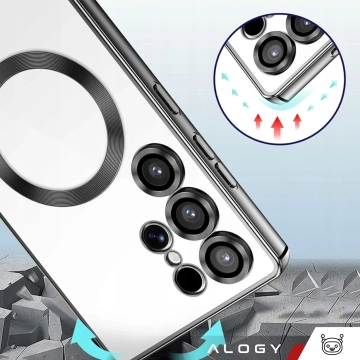 Puzdro MagSafe pre Apple iPhone 16 Pro Max Alogy Glamour puzdro na luxusný prsteň zlato-priehľadné