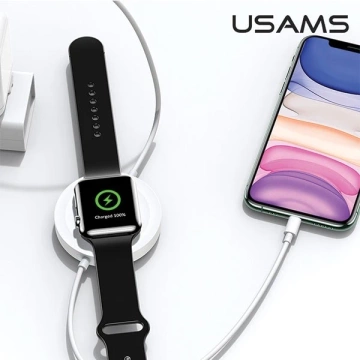 Індуктивний зарядний пристрій USAMS US-CC096 10W з Lightning кабелем чорний/чорний CC96WH01