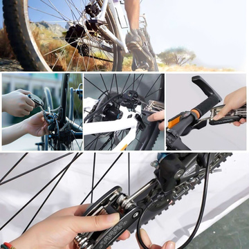 Multitool wrenches for changing Alogy tires on scooters/bikes