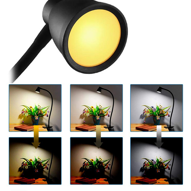 24 5w 360 LED stolná lampa s klipom Flexibilná s ovládaním svetla, čierne diaľkové ovládanie