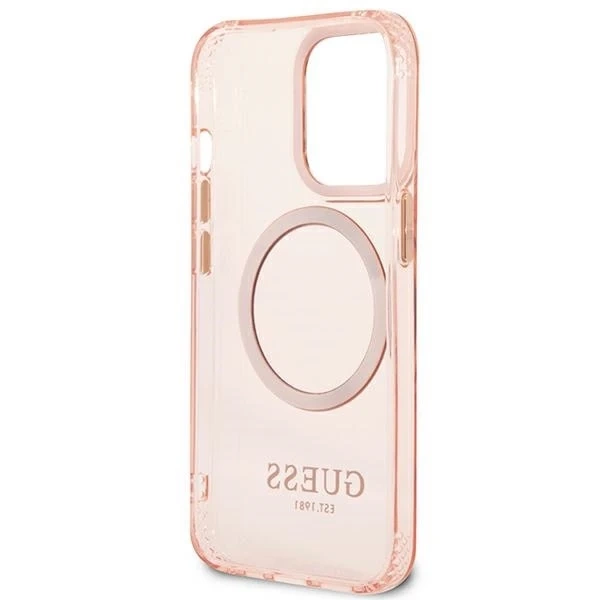 Etui Guess GUHMP13XHTCMP do iPhone 13 Pro Max 6,7" hard case Gold Outline Translucent MagSafe