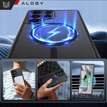 Puzdro Alogy Matte HybridMag™️ MagSafe Puzdro Matne čierne pre Samsung Galaxy S25 Ultra