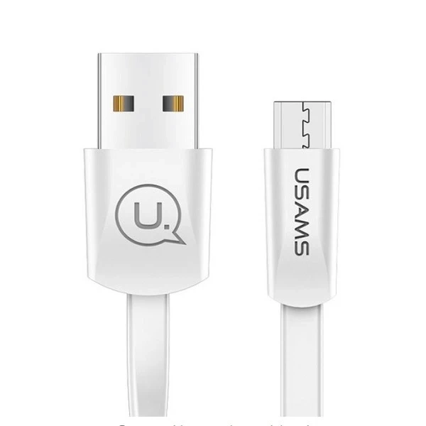 USAMS U2 microUSB плоский кабель 1,2 м білий