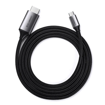 Uzelený kábel HDMI - USB Typ C 4K 60 Hz 1,5 m čierno-sivý (MM142 50570)