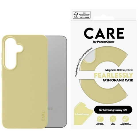 Pouzdro CARE pro Samsung Galaxy S25 od PanzerGlass Fearlessly Magnetic žluté