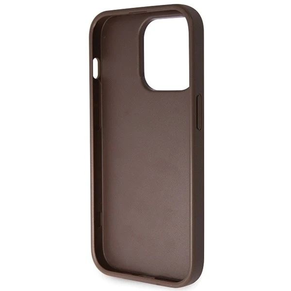 Etui Guess GUHCP15LP4TDSCPW für iPhone 15 Pro 6,1" braun/braun Hardcase Crossbody 4G Metal Logo