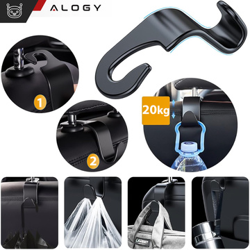Kleiderbügelhalter Autohaken für Sitzkopfstütze Auto-Organizer-Haken Alogy Car 1 Stück Schwarz