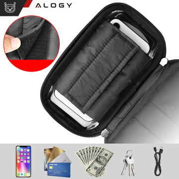 Puzdro Taška na bicykel Puzdro na telefón 6,4 palcový Držiak na riadidlá Bicykel 0,5 l Čierny Nástroje Multitool Keys 16v1 Alogy