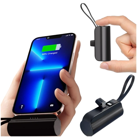PowerBank 5000mAh Alogy vrecková malá externá nabíjačka Power Bank USB-C a lightning Black