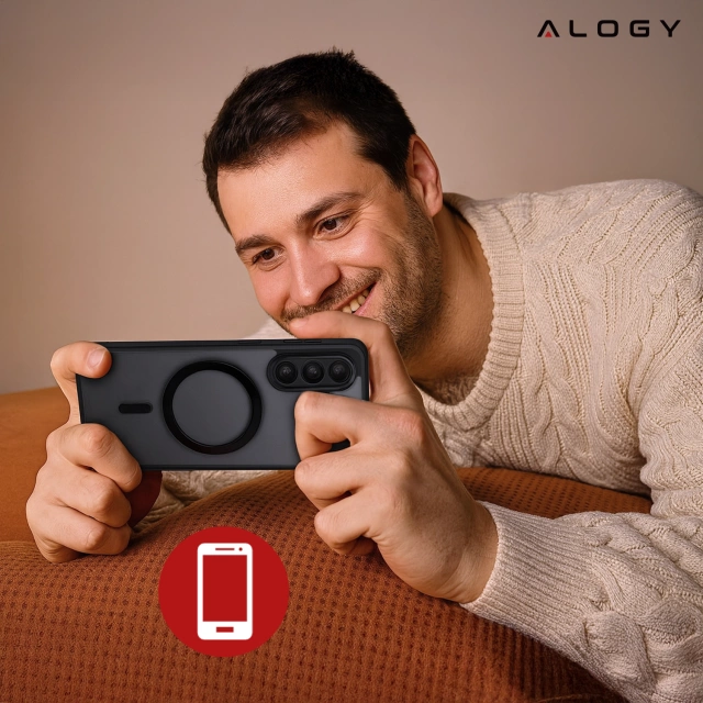 Etui do Samsung Galaxy A56 5G obudowa ochronna na telefon Alogy Matte HybridMag™️ Case do MagSafe Matowe Czarne