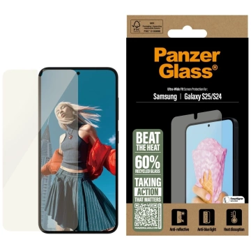 Gehärtetes Glas für Samsung Galaxy S25 PanzerGlass All-in-One Ultra-Wide Fit