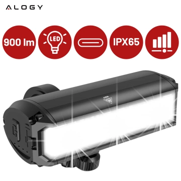 Bicycle light front halogen LED light bicycle lighting for the front bike handlebar Mocna 900lm Alogy 610 black