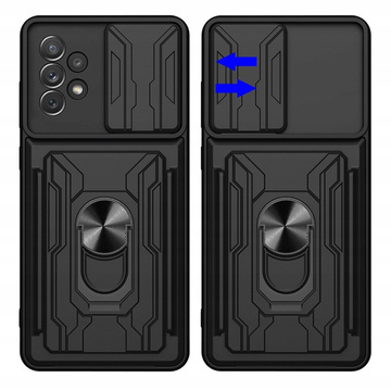 Peňaženkové puzdro Alogy Camshield Ring s krytom na fotoaparát a peňaženkou pre Samsung Galaxy A53 Black Glass