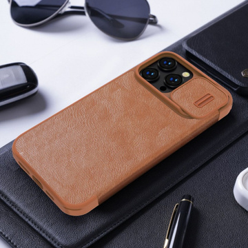 Kožené pouzdro Nillkin Qin Pro pro iPhone 14 Pro Max (černé)
