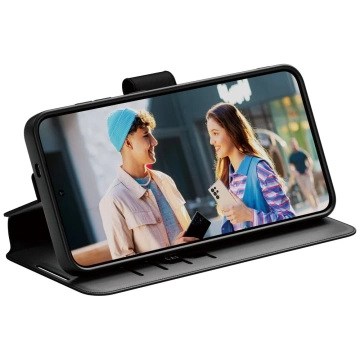 Peňaženkové puzdro pre Samsung S25 čierne CARE od PanzerGlass s výklopným stojanom