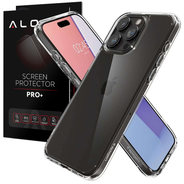 Case for iPhone 15 Pro Max Spigen Ultra Hybrid Case, back cover, Crystal Clear Glass