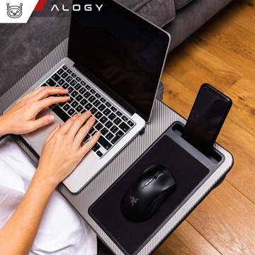 Laptop table stand phone holder mouse pad for bed Alogy portable desk with pillows