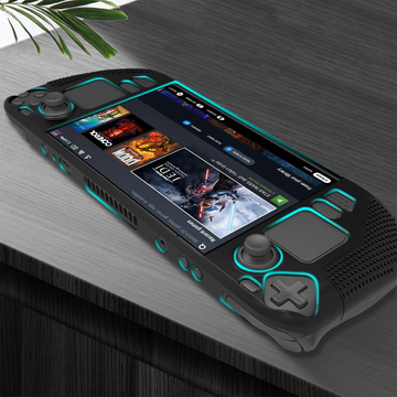 Броньований силіконовий захисний чохол PGTECH TPU Case для Steam Deck Black Glass Console