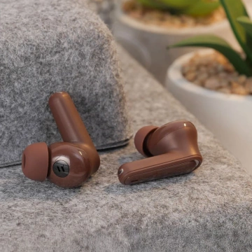 Bezdrôtové Bluetooth slúchadlá HOCO TWS EQ23, nabíjacie puzdro, hnedé