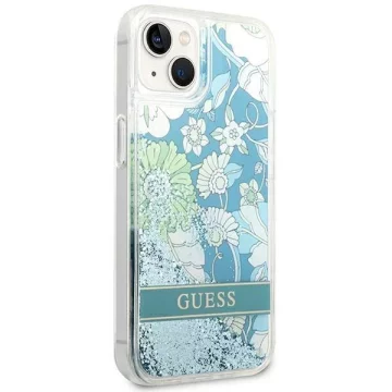 Etui Guess GUHCP14SLFLSN do Apple iPhone 14 6,1" zielony/green hardcase Flower Liquid Glitter