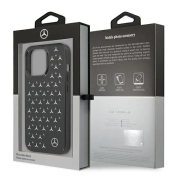 Захисний чохол Mercedes MEHCP13LESPBK для Apple iPhone 13 Pro / 13 6.1" black/black hardcase Silver Stars Pattern